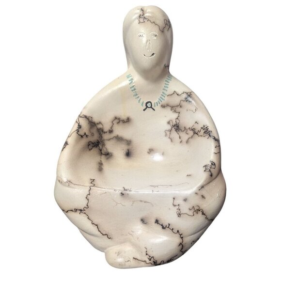Tom Vail signed Navajo Horse hair Pottery Native American Figurine 9in x 6.25in - Picture 1 of 9